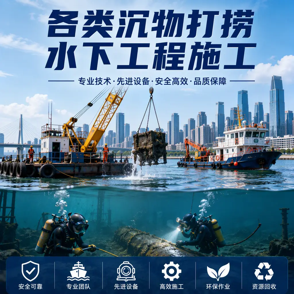 瑞丽各类沉物打捞，水下工程施工